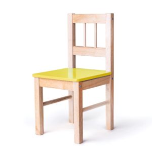 Дървено детско столче в жълт цвят Bigjigs