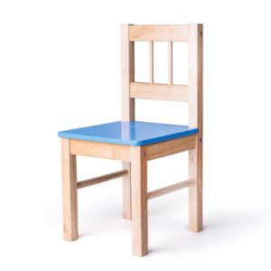 Дървено детско столче в син цвят Bigjigs