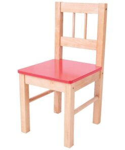Дървено детско столче в червен цвят Bigjigs