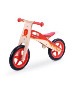 Дървено колело за баланс Червен огън Bigjigs