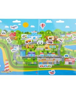 Книжка със стикери Градски транспорт Bigjigs