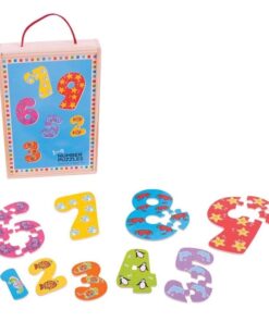 Комплект дървени пъзели с числа от 1 до 9 Bigjigs