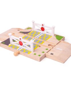 Комплект за дървени влакчета Прелез с рампи Bigjigs