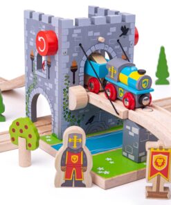 Комплект за дървени влакчета Дървен подвижен мост Bigjigs