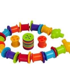 Конструктор за деца нанизване на копчета и макари Bigjigs