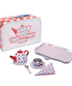 Метален детски чаен сервиз в куфарче на Точки Bigjigs