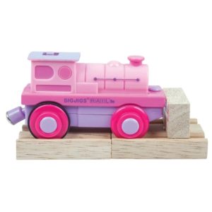 Пластмасов детски розов локомотив с батерии Bigjigs