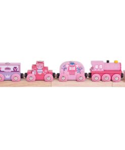 Розово дървено влакче за принцеси Bigjigs