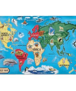 Детски пъзел карта на света с животни Melissa & Doug