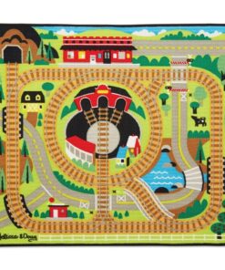 Детско килимче с релси и дървено влакче Melissa & Doug