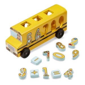 Дървен автобус с цифри детска играчка Melissa & Doug