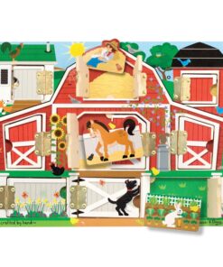 Дървена детска игра с вратички Ферма Melissa & Doug