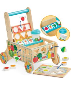Дървена количка за деца с хранителни продукти Melissa & Doug