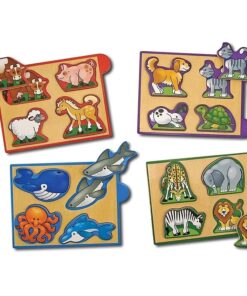 Дървени пъзели с животни 4бр. Melissa & Doug