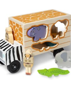 Дървено детско камионче сортер Сафари Melissa & Doug