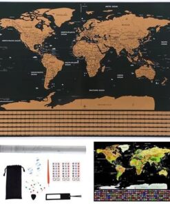 Карта на света Скреч карта със знамена и аксесоари Malatec
