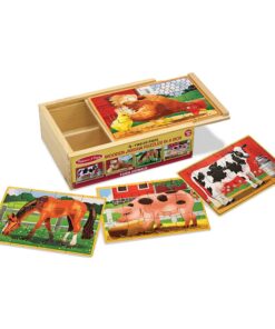 Комплект дървени пъзели в кутия Животните от фермата Melissa & Doug