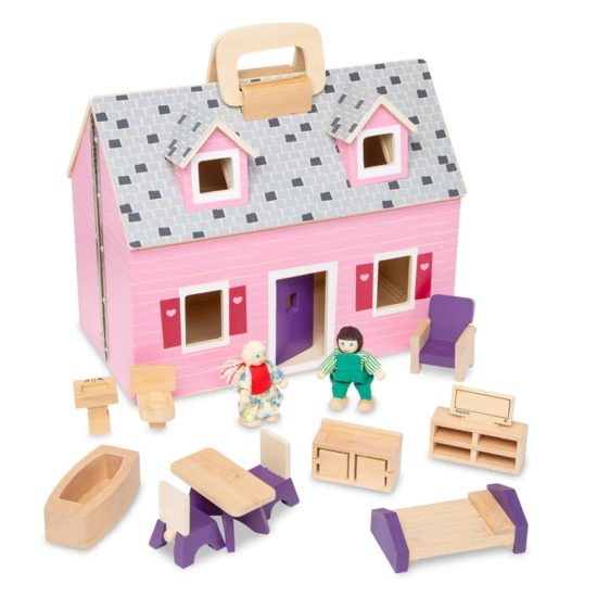 Преносима дървена детска къща за кукли Melissa & Doug