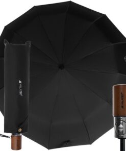 Сгъваем чадър в черно Malatec 19368