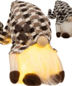 Сив светещ елф за декорация LED 20354