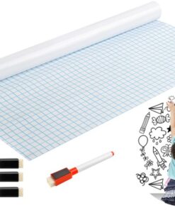 Бяла самозалепваща дъска за рисуване 200 х 45 см