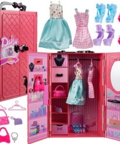 Гардероб за детски кукли с дрехи и аксесоари Kruzzel