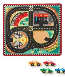 Детско килимче с писта с дървени коли Melissa & Doug