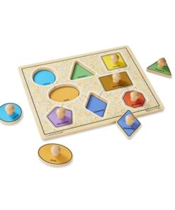 Дървен детски пъзел с дръжки Геометрични фигури Melissa & Doug