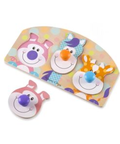 Дървен детски пъзел с дръжки Ферма Melissa & Doug