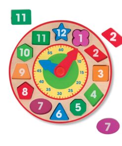 Дървен детски часовник сортер Цветове и форми Melissa & Doug