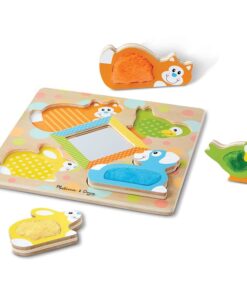 Дървен сензорен пъзел с животни Докосни и отгатни Melissa & Doug