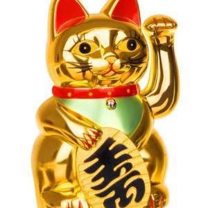 Китайска котка на късмета в златист цвят