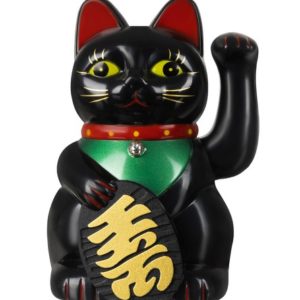 Китайска котка на късмета в черен цвят