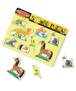 Музикален дървен пъзел с дръжки Домашни любимци Melissa & Doug