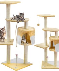 Kатерушка за котки Дърво в бяло и бежово 110 см.