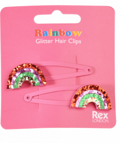 Блестящи детски фиби Цветна дъга Rex London