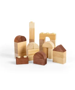 Голям дървен конструктор с кубчета за деца Bigjigs