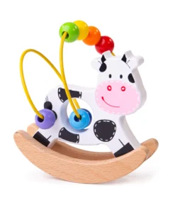 Детска играчка сортер с мъниста Кравичка Bigjigs