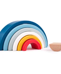 Детски дървен конструктор Дъга за подреждане Bigjigs