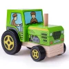 Детски дървен пъзел низанка Трактор Bigjigs