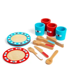 Детски дървен сервиз за хранене Bigjigs