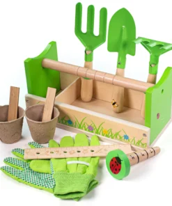 Детски комплект инструменти за градината в зелено Bigjigs