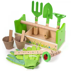 Детски комплект инструменти за градината в зелено Bigjigs