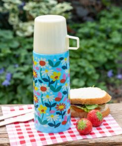 Детски метален термос с чаша Пеперуди в градината Rex London