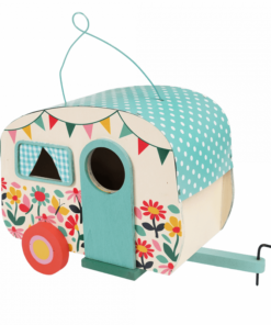 Дървена къща за птици цветна каравана Rex London