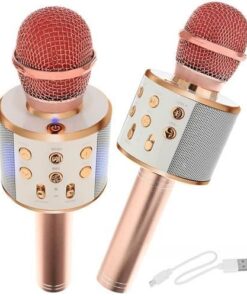 Караоке микрофон с говорител в меден цвят Izoxis