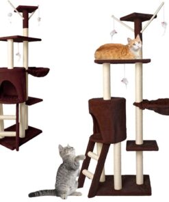 Катерушка за котки Кафяво дърво 138 см.
