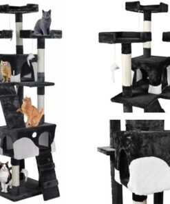 Котешко дърво в черно и бяло 170 см.