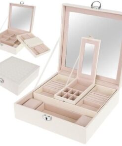 Кутия за бижута и часовници в бял цвят