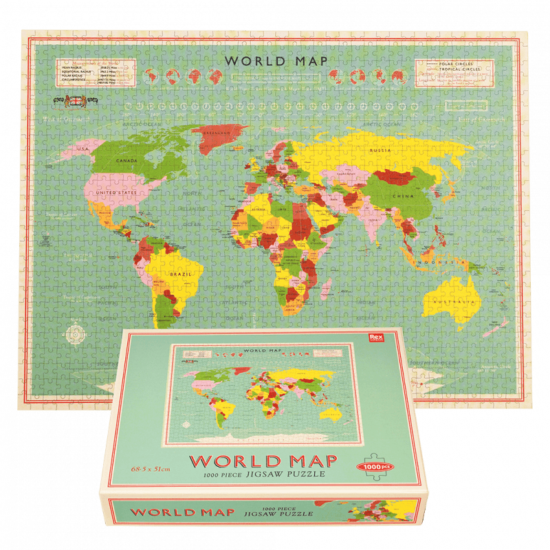 Пъзел Карта на света от 1000 части Rex London